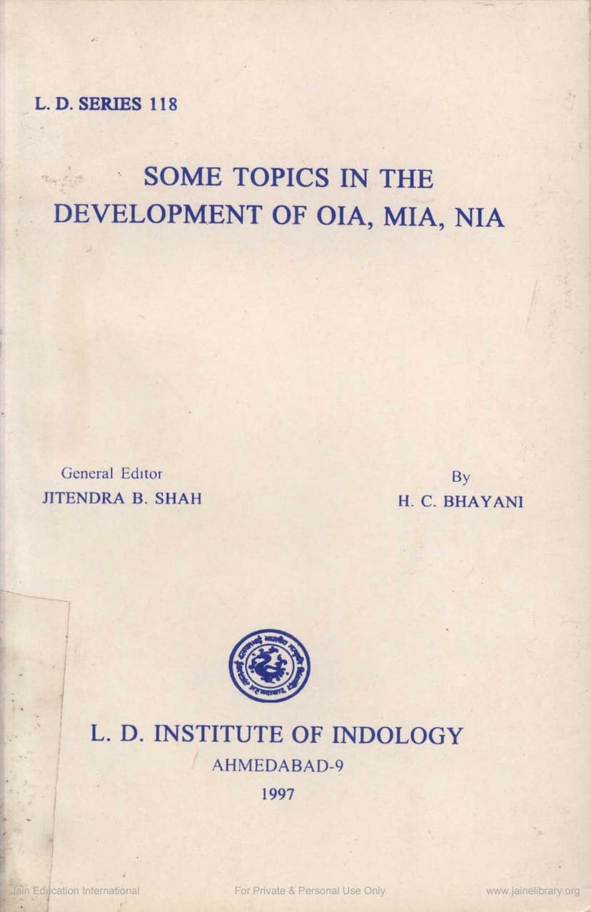 First page of Some Topics In The Development Of OIA MIA NIA