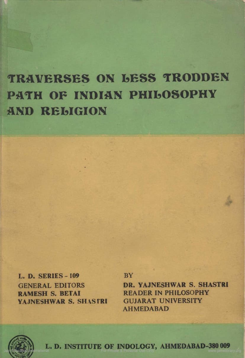First page of Traverses On Less Trodden Path Of Indian Philosophy And Religion