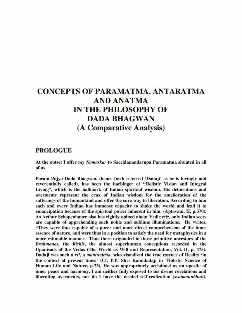 First page of Concepts Of Parmatma Antaratma Anatma In Philosophy Of Dada Bhagwan