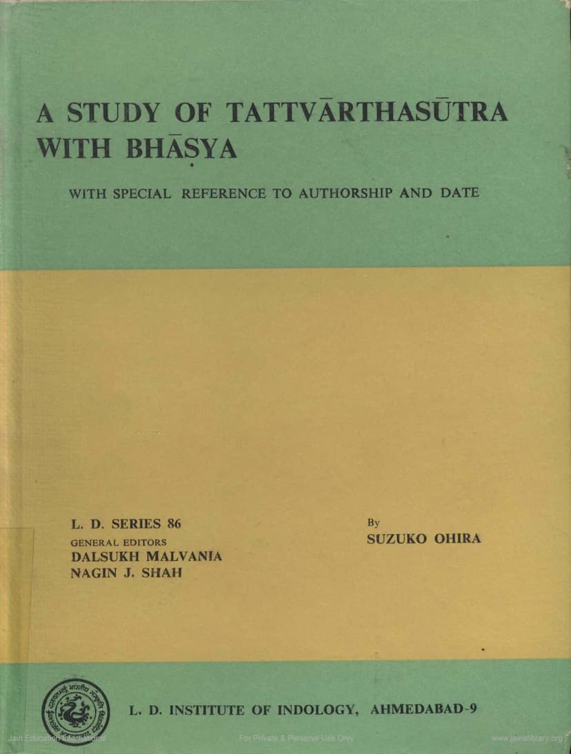 First page of Study Of Tattvarthasutra With Bhasya