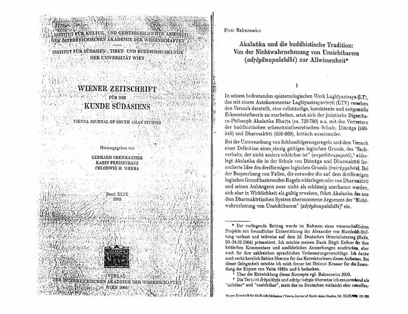 First page of Akalanka Und Die Buddhististche Tradition