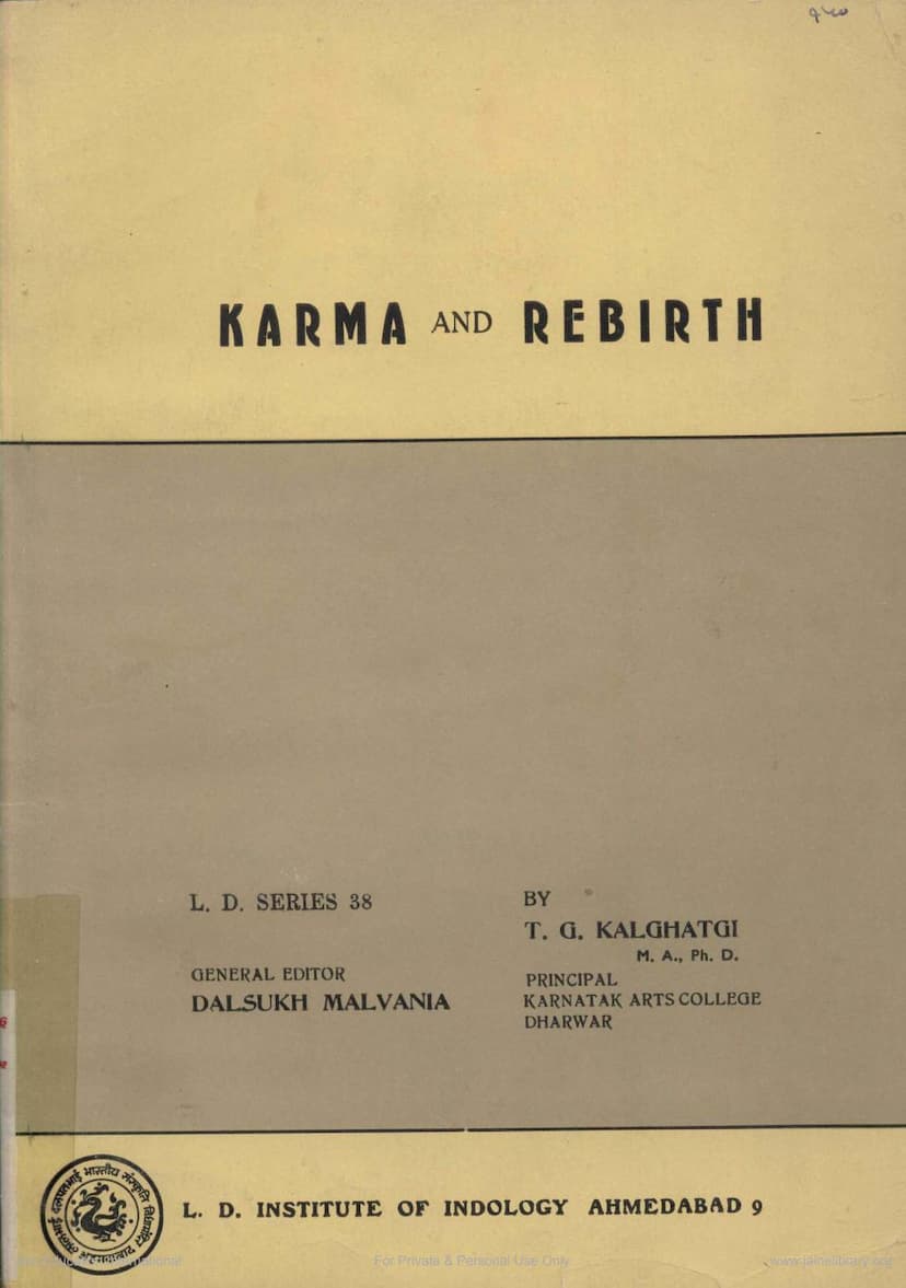 First page of Karma And Rebirth