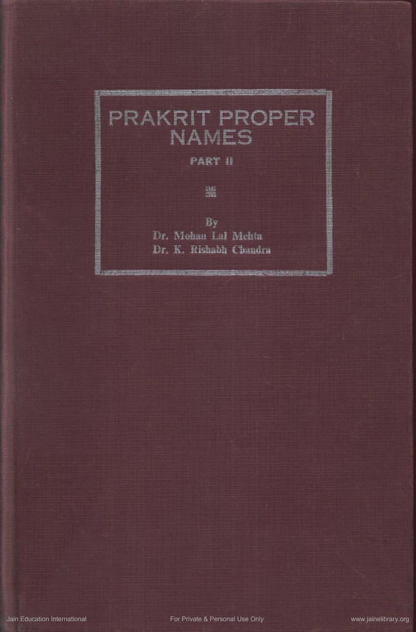 First page of Prakrit Proper Names Part 2