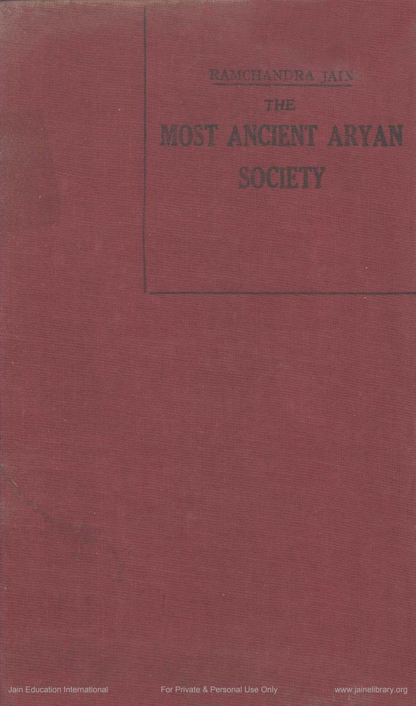 First page of Most Ancient Aryan Society