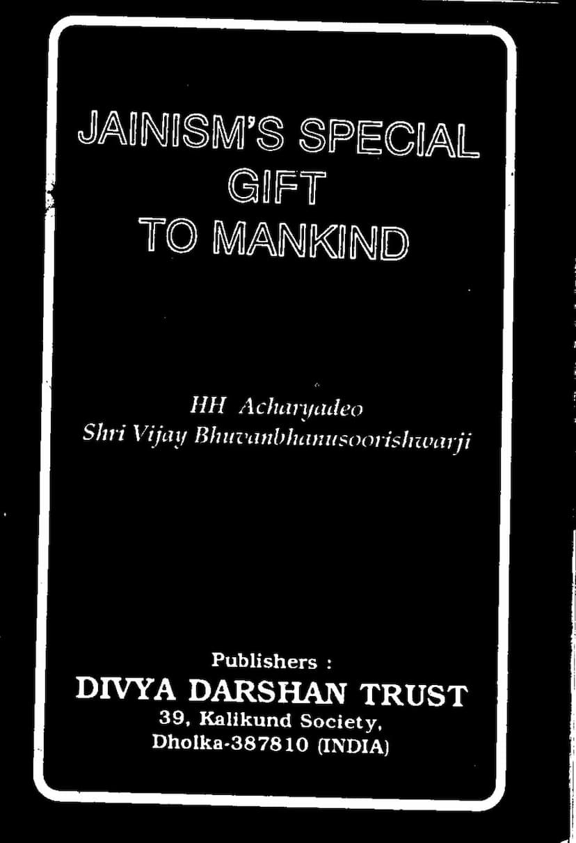First page of Jainisms Special Gift To Mankind