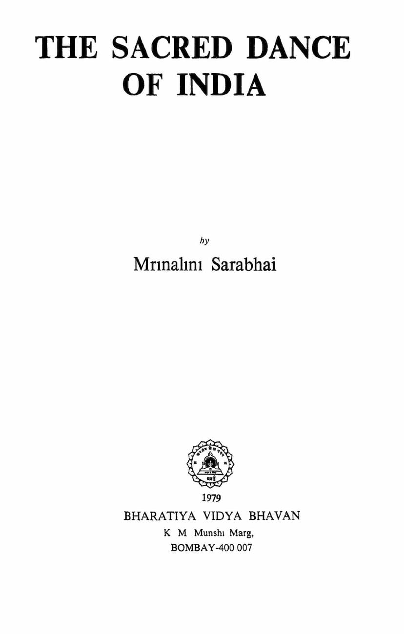 First page of Sacred Dance Of India