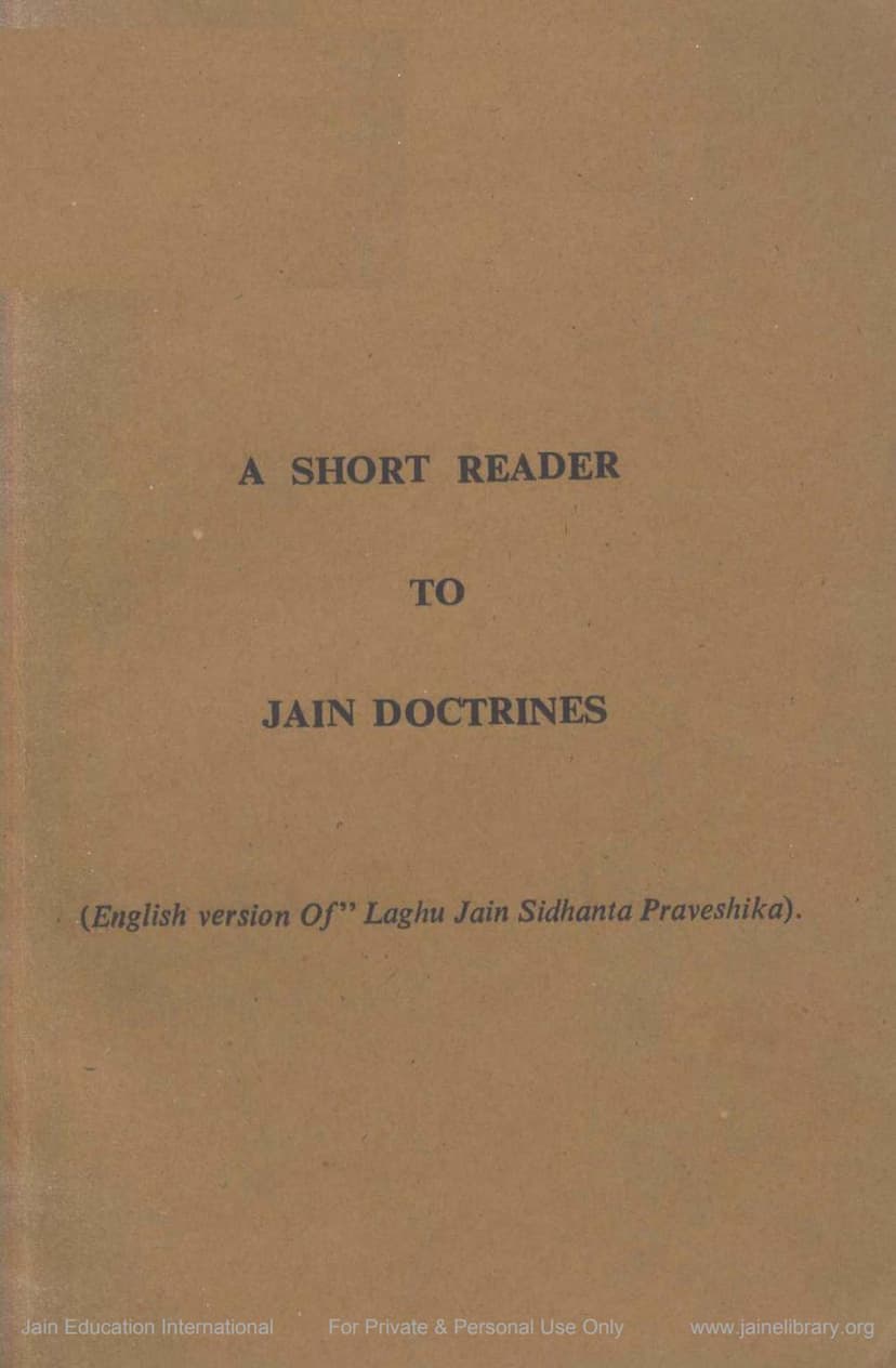 First page of Short Reader Of Jain Doctrines
