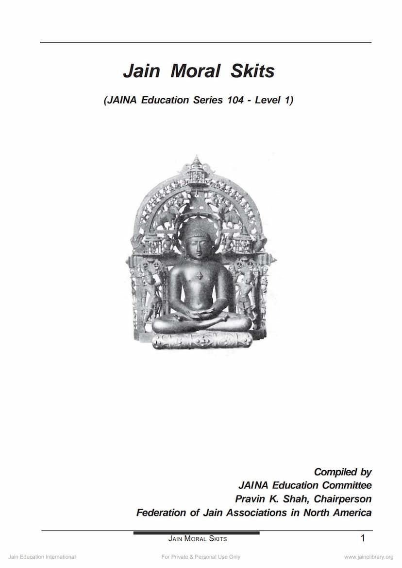 First page of JES 104 Jain Moral Skits Level 1 Book