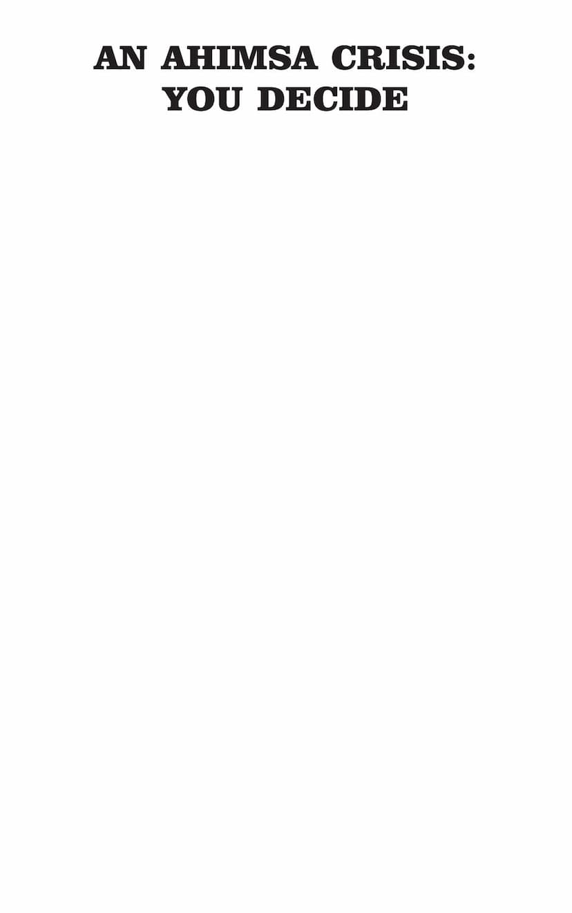 First page of Ahimsa Crisis You Decide