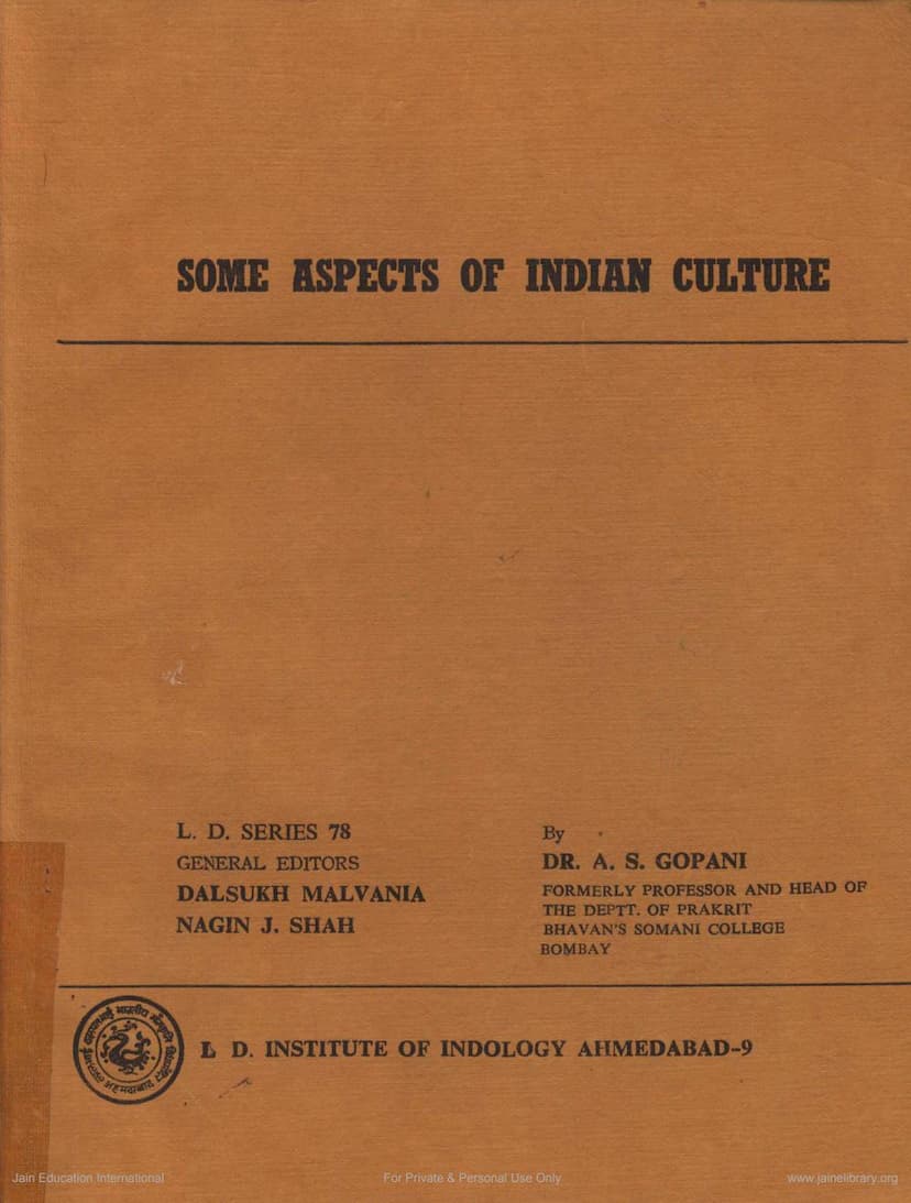 First page of Some Aspects Of Indian Culture