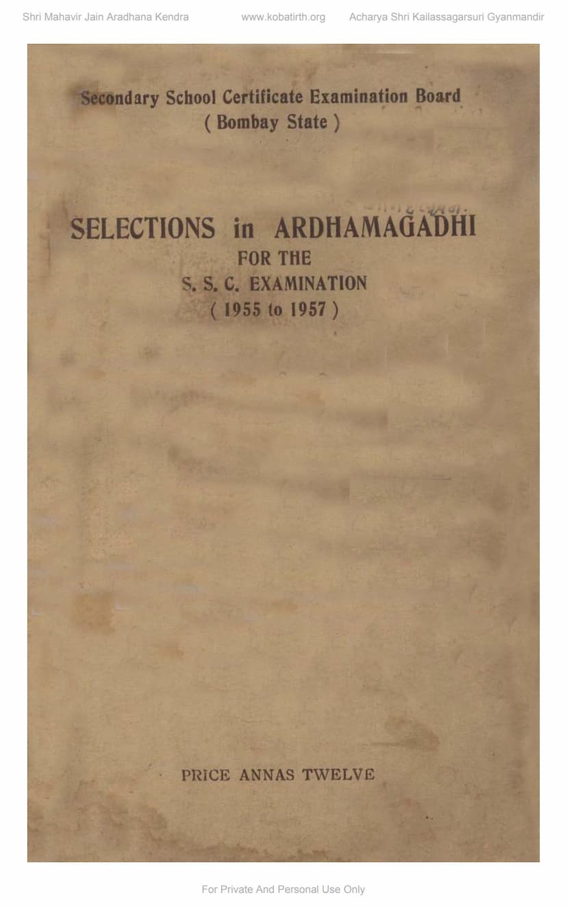 First page of Selections In Arddhamagadhi For SSC Examinations