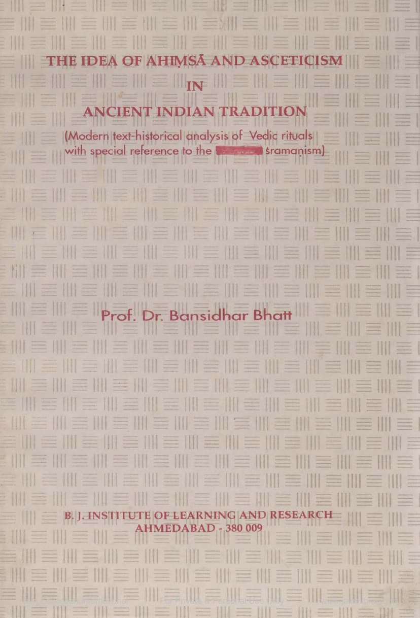 First page of Idea Of Ahimsa And Asceticism In Ancient Indian Tradition