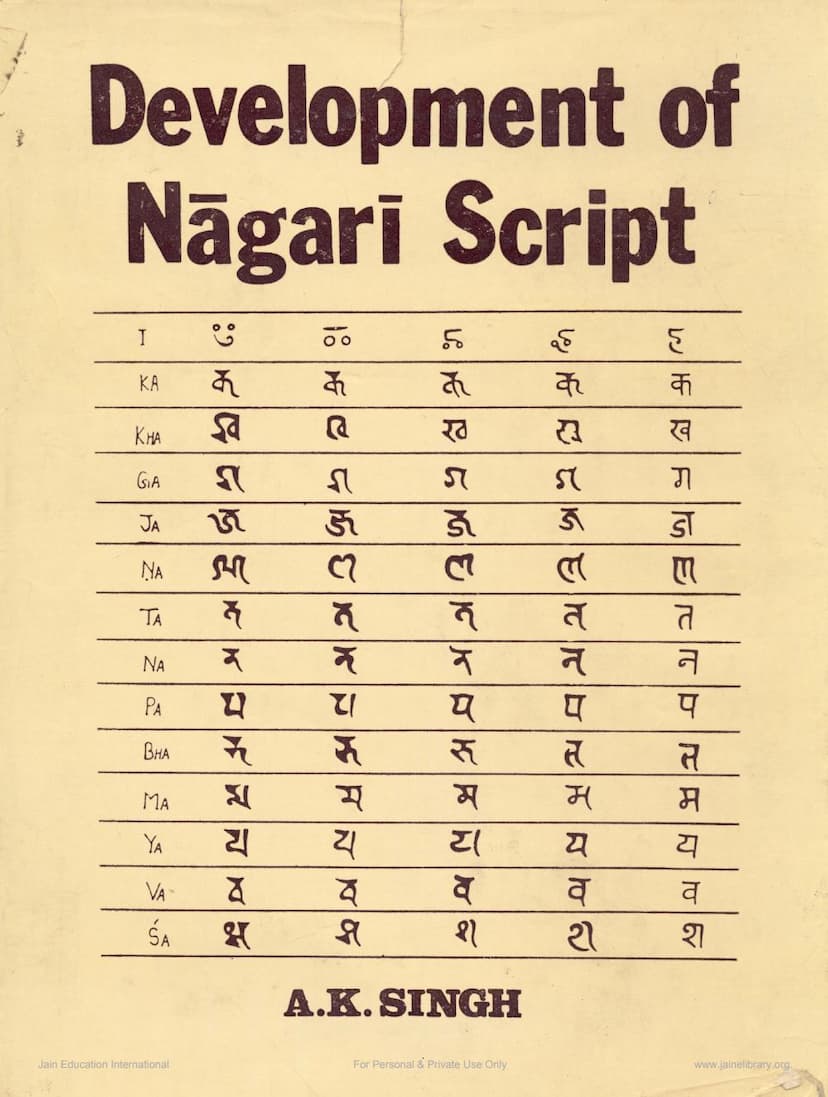 First page of Development Of Nagari Script