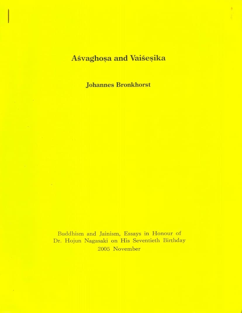First page of Asvaghosa And Vaisesika