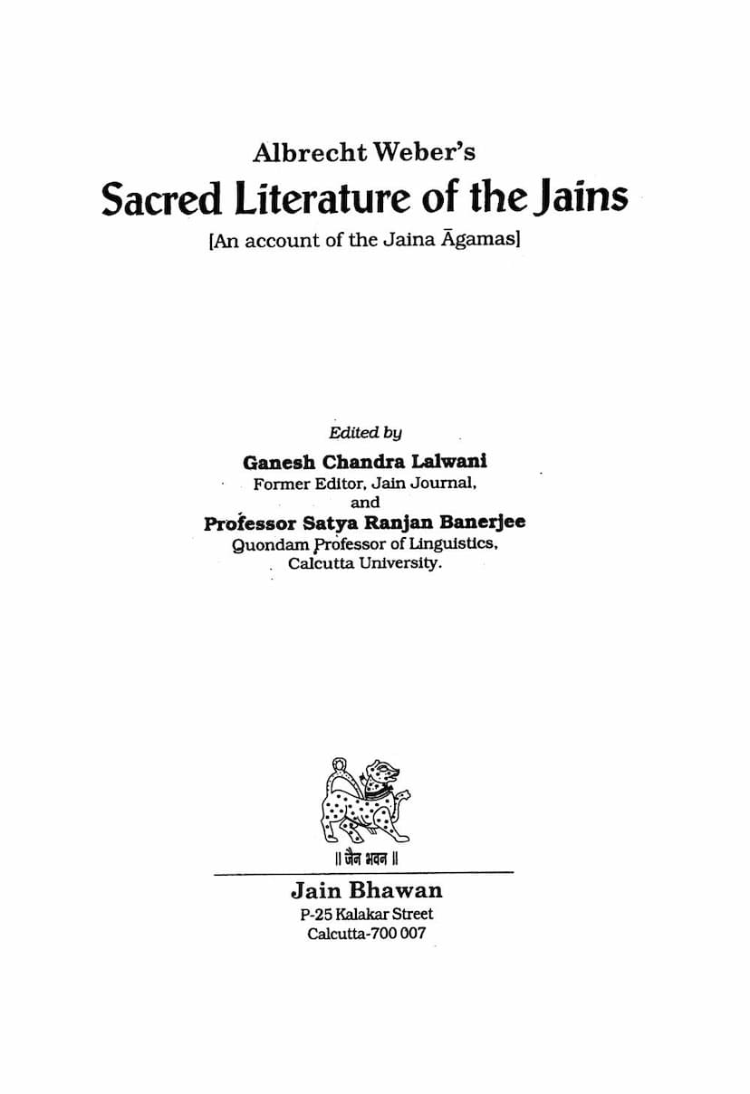 First page of Sacred Literature Of Jains