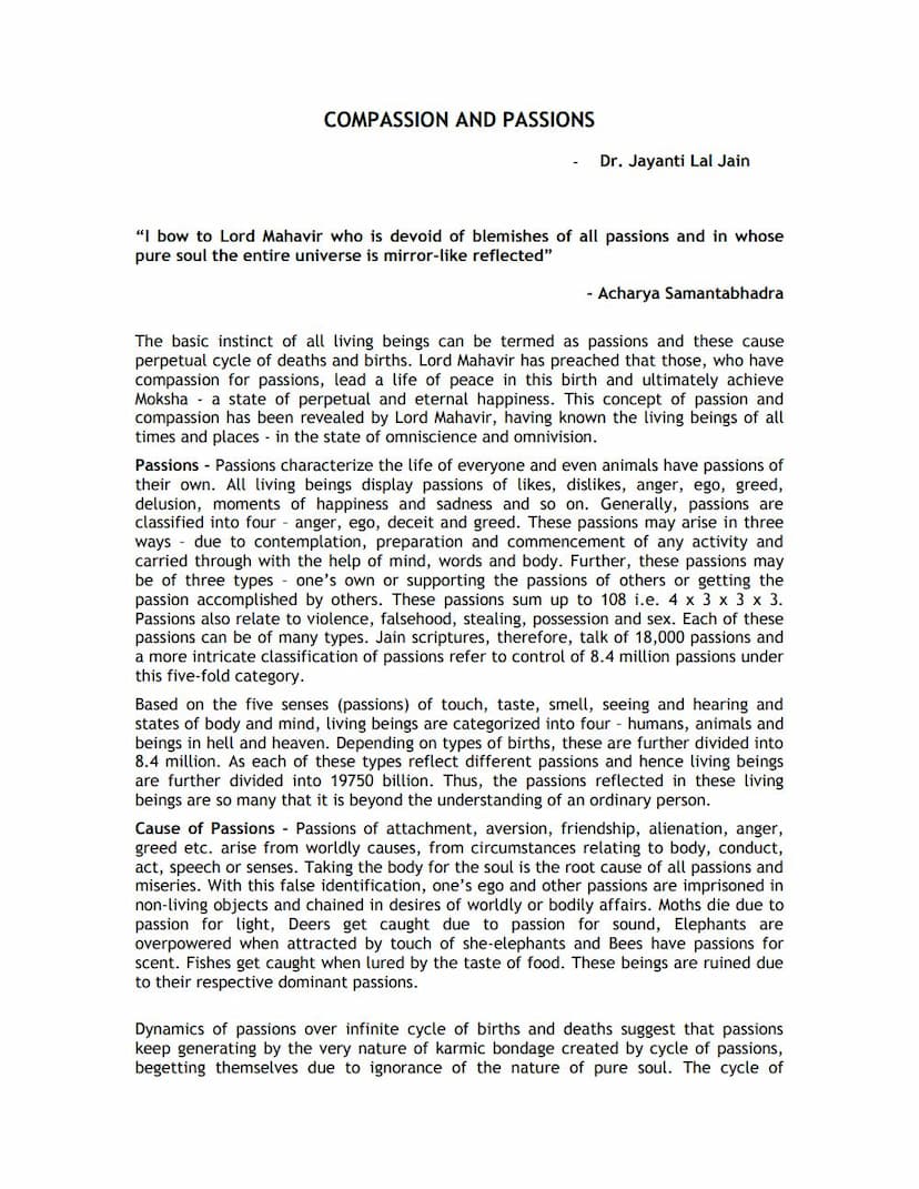 First page of Compassion And Passions