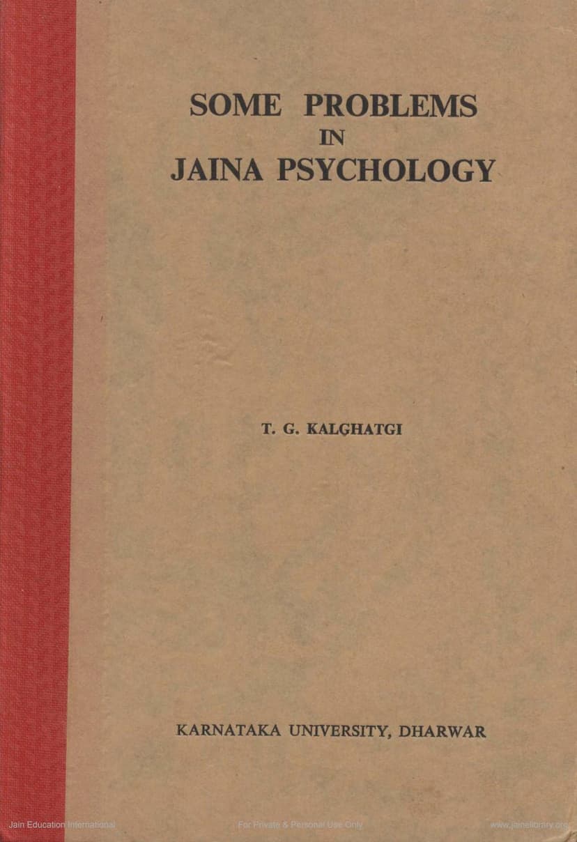 First page of Some Problems In Jaina Psychology