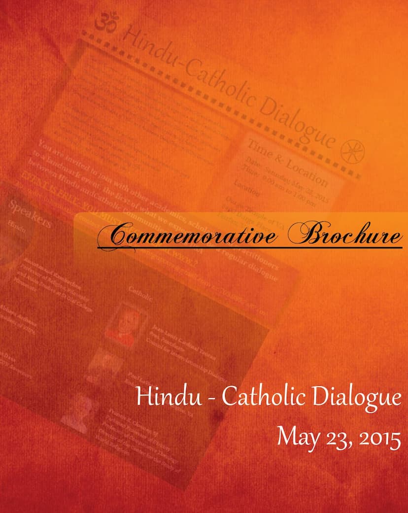 First page of Hindu Catholic Dialogue Commemorative Brochure 20150523