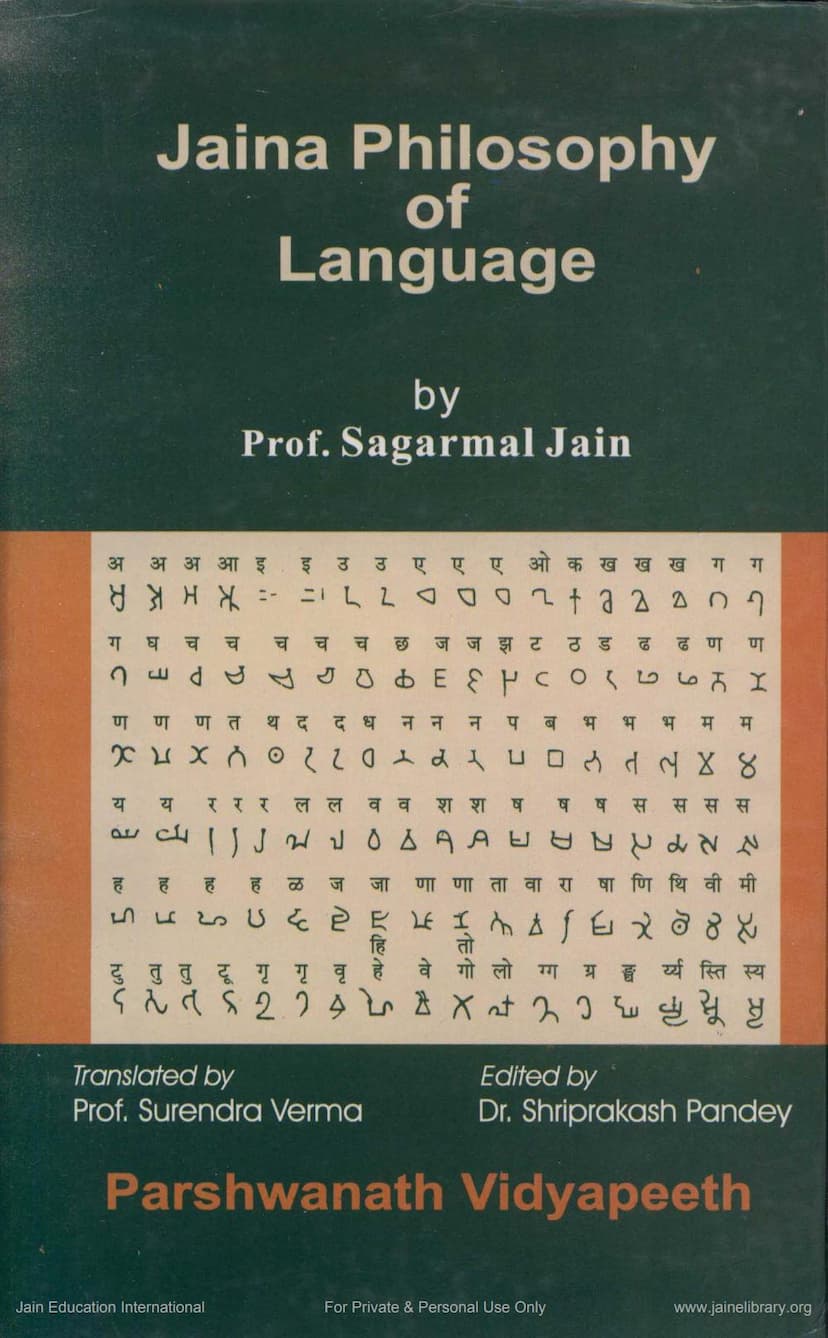 First page of Jaina Philosophy Of Language